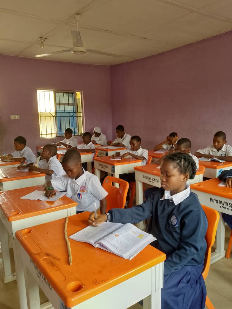 Primary school learners at Moyo David Schools