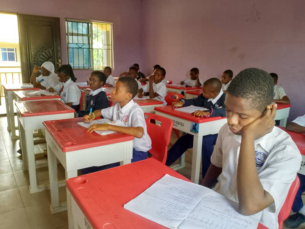 Secondary school learners at Moyo David Schools